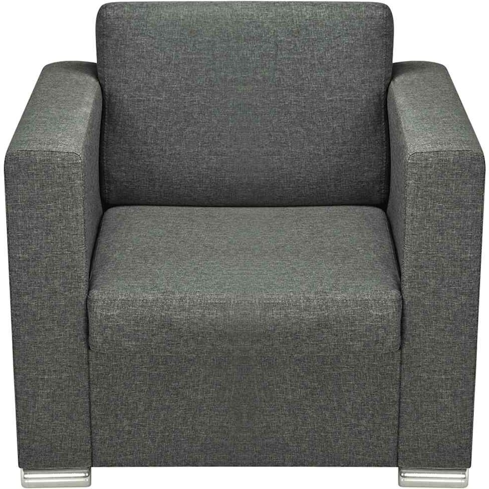 vidaXL Ensemble de canapés trois pièces Tissu Gris foncé