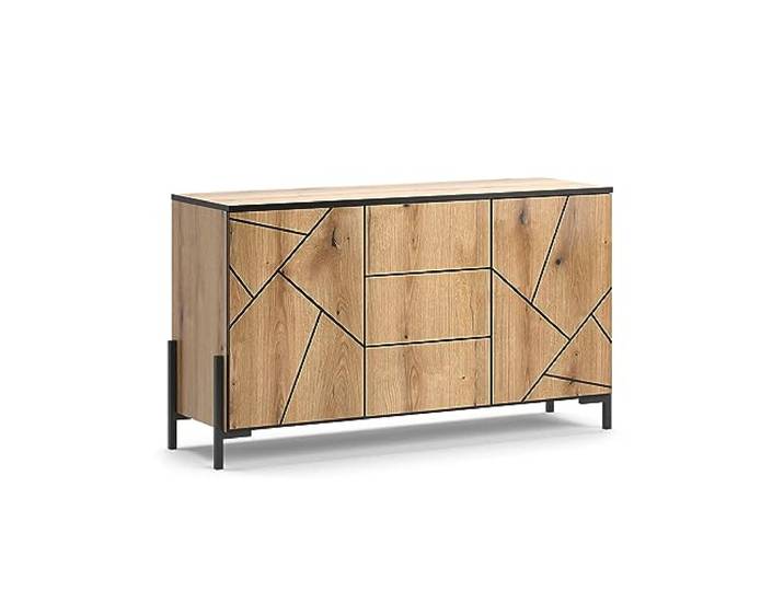 Vicco Kommode Hatto , Eiche 124 x 69.6 cm geeignet zur Ablage und Aufbewahrung im Schlafzimmer