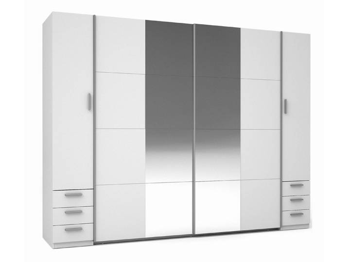 Lukas Möbel Schwebetürenschrank Kleiderschrank Store 270 cm mit Dreh/Schwebetüren Spiegel Schubladen