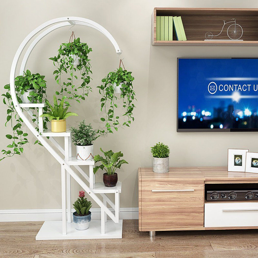 Hashtag Home Myrna Plant Stand 4 Tier White 153cm H X 60cm L X 30cm D
