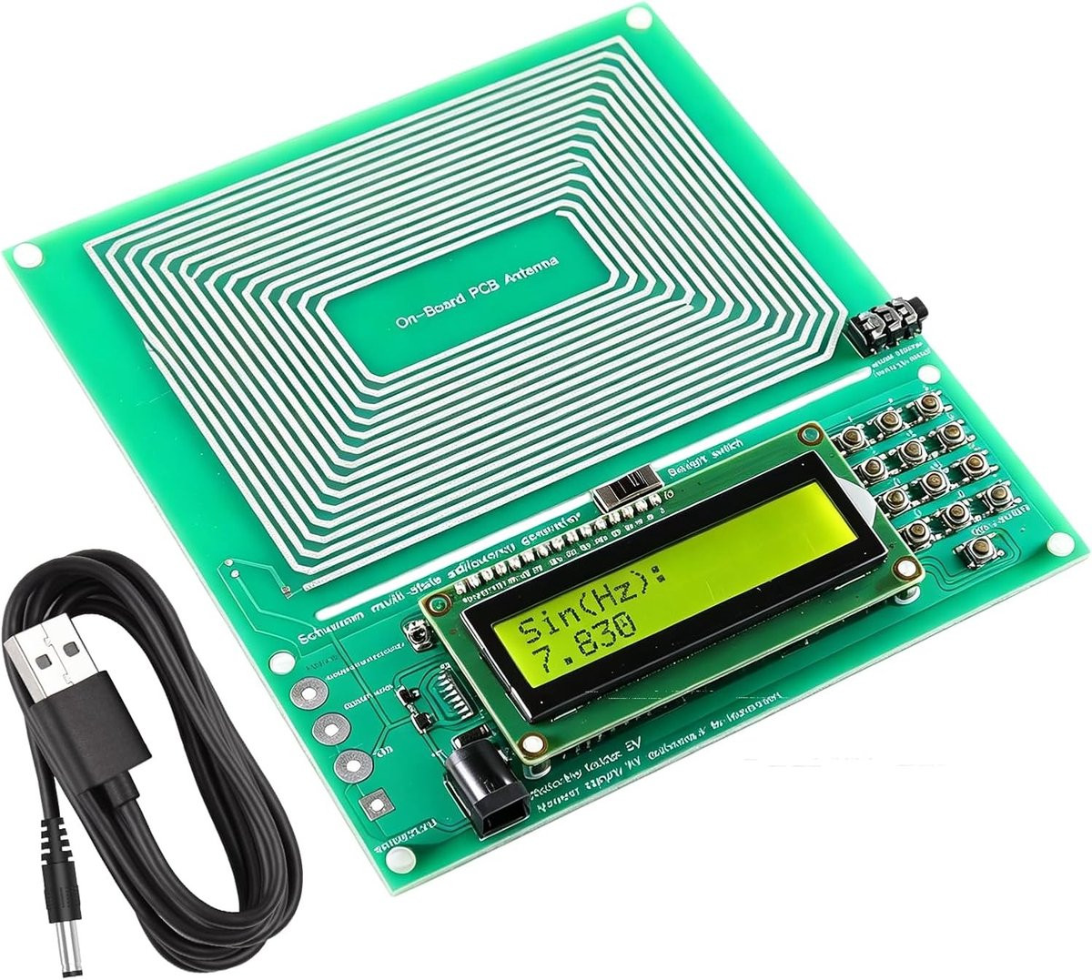 Frequentiegenerator 0,01-100.000 Hz, instelbare signaalgenerator met display en USB voor geluidsverbetering en inslaaphulp