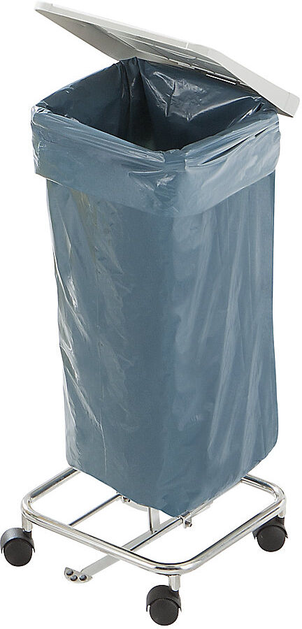 kaiserkraft Müllsackständer, Stahl, 3-fach Sammler, Volumen 3 x 70 l, fahrbar