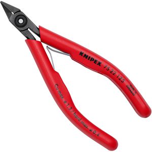 Knipex Seitenschneider 75 22 125, Elektronik, 125 mm, brüniert, Kunststoffgriffe, Öffnungsfeder