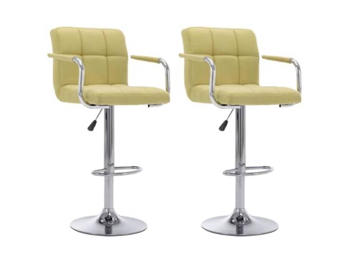 Barhocker 2 Stk Grün Stoff mit verchromtem Stahlgestell höhenverstellbar Stoffbezug, Gasfeder, 360 Grad drehbar, pflegeleicht, moderne Optik, vielseitig einsetzbar