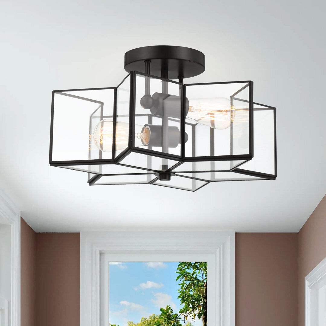 Fairmont Park Ardito 2 - Light 41cm Unique/Statement Star Semi Flush Mount Light Black