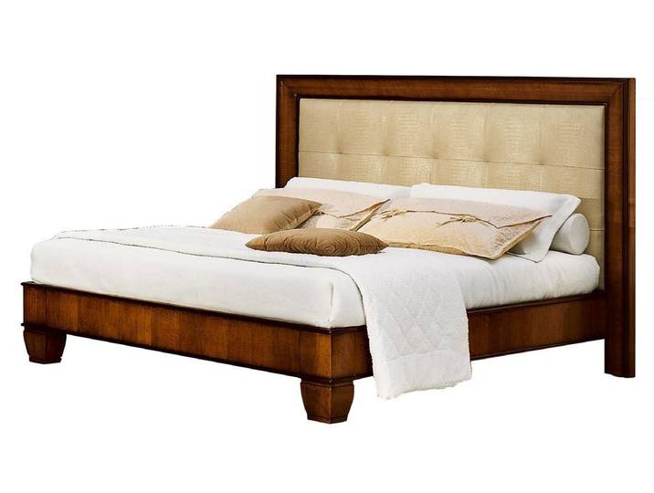 JVmoebel Polsterbett Braunes Bett im klassischen Art-déco-Stil aus Holz mit Textilveredlung (Bett), Made in Europa