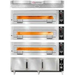 GMG - Bäckerei-& Konditorei Ofen Inkl. Haube & Gärschrank - Innenisolierung aus Steinwolle & Schamottstein  | 3x 13,3 kW 400V