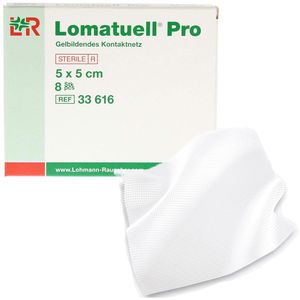 Lohmann&Rauscher Wundgaze Lomatuell Pro, steril, hydrokolloid mit Vaseline, nicht wundhaftend, 5 x 5cm, 8 Stück