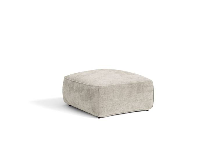 Pouf en velours gaufré taupe