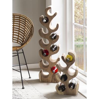 Weinregal SIT "Orléans aus Suarholz in Natur für 6 Flaschen", beige (natur), B:28cm H:50cm T:11cm, Massivholz, Regale, Weinregal, 50 cm hohes Flaschenregal mit platzsparendem Design