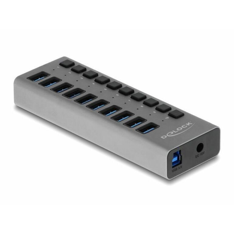 Delock 63670 Extern SuperSpeed USB Hub met 10 poorten en schakelaars