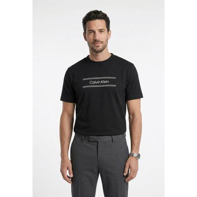 T-Shirt CALVIN KLEIN "GRAPHIC TEE", Herren, Gr. L, schwarz, Web, Obermaterial: 100% Baumwolle, unifarben, regular fit normal, Rundhals, eingesetzt abgesteppte Kante, Shirts T-Shirt, Regular fit, Druck