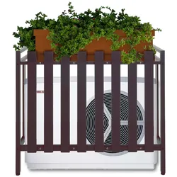 Proregal Verkleidung für Klimaanlage/Wärmepumpe | HxBxT 80x90x39cm | Metall | braun | Abdeckung Schutzgitter Pflanzenregal