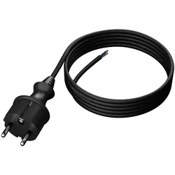 Anschlusskabel 4m IP44 mit geradem Stecker 250V 16A 3x1 mm2 H07RN-F PP-40H Schwarz W-97209