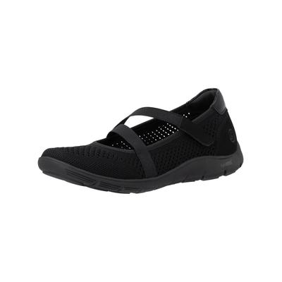 Riemchenballerina REMONTE "Remonte Ballerinas Textil", Damen, Gr. 38, schwarz, Textil, Schuhe Riemchenballerina