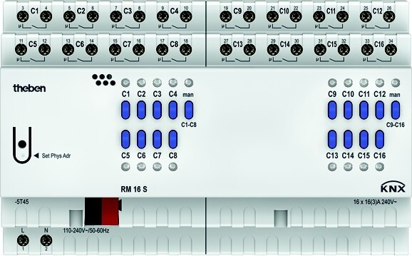 Theben KNX schakelrelais RM 16 S, 16-voudig