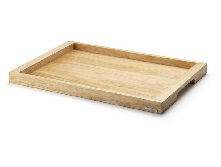 Tablett CONTINENTA, braun (holzfarben), B:40cm H:4cm L:59cm, Holzwerkstoff, Tabletts, Tablett, Gummibaum