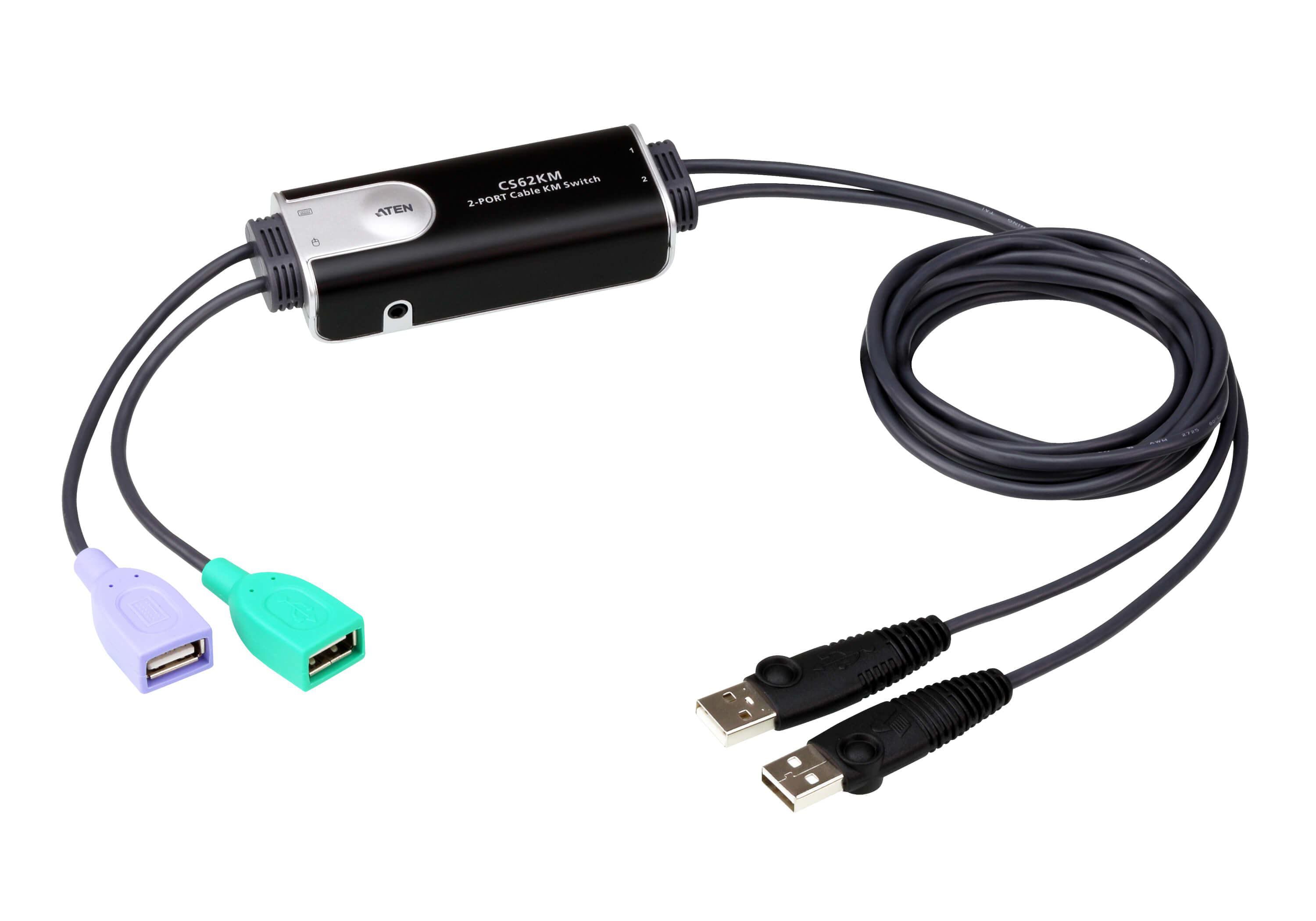 ATEN 2-Port USB Boundless Kabel KM Switch CS62KM-AT