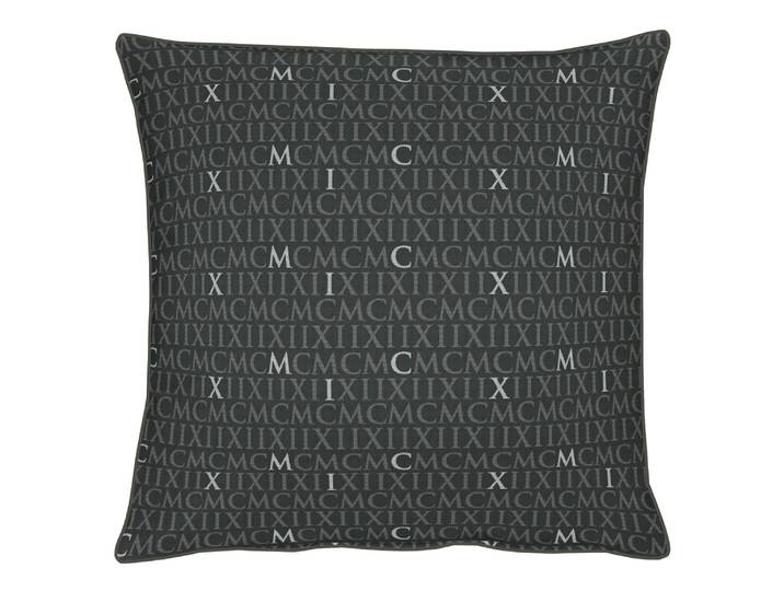 Dekokissen APELT Mars Gr. 1, schwarz (anthra, silber, schriftzüge unifarben), B:40cm L:40cm, Polyester, Dekokissen_Sitzkissen_Kissenhüllen, Dekokissen, ohne Füllung
