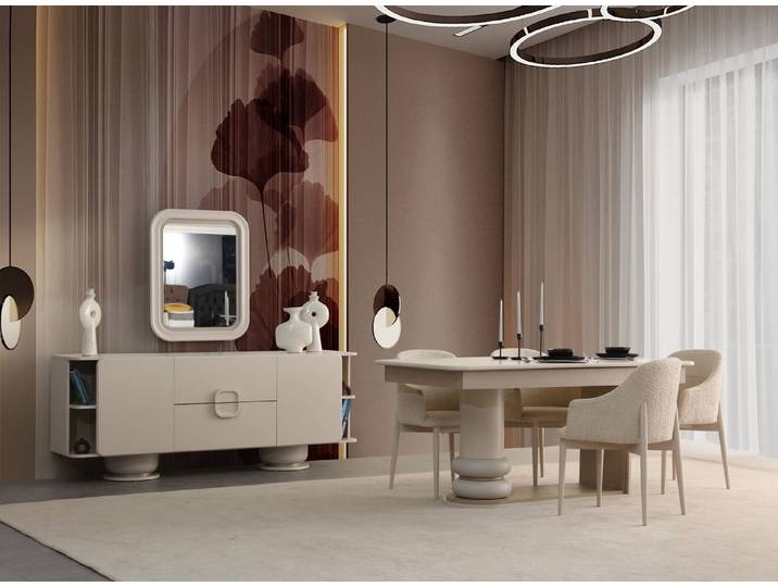 Xlmoebel Esszimmer-Set Elegantes 9-teiliges Set für stilvolles Speisen und Wohnen, (9-St), Made in Europa