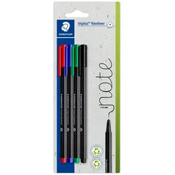 Staedtler 334-S BK4 Fineliner Ultrafein Schwarz, Blau, Grün, Rot 4 Stück(e)