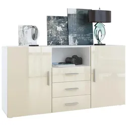 SIDEBOARD Skadu Front in Creme Hochglanz