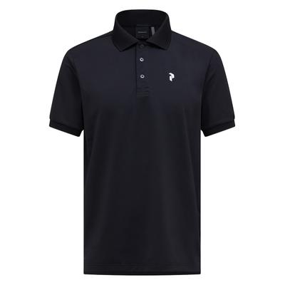 Poloshirt PEAK PERFORMANCE "M Vespar Polo", Herren, Gr. L, schwarz, 87% Polyester, 13% Elasthan, unifarben, normal normal, Shirts