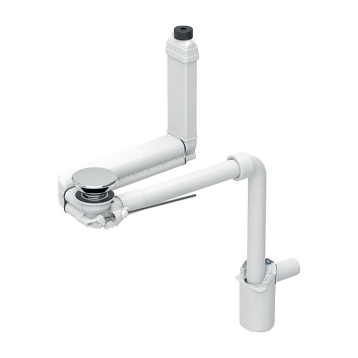 Geberit Clou Waschbeckenablauf 152049211 Ø 32 mm, Raumsparmodell, mit Hebelbetätigung, hochglanz-verchromt