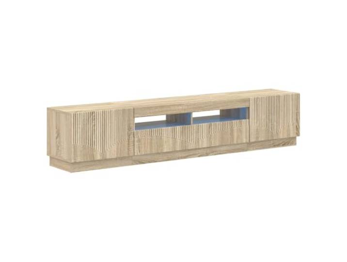 KTHLBRH HOORN TV-Schrank mit LED, 3 Stück, Sonoma-Eiche, Holz Einstellbare LED-Leuchten, platzsparendes Design, 90° umkehrbare Türen, feuchtes Tuch, modernes Wohnzimmer
