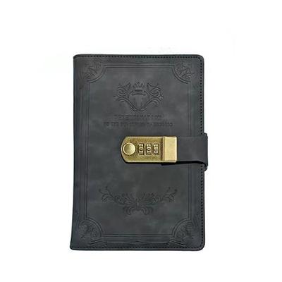 A5 200 Seiten Retro-Passwortbuch mit Schloss Tagebuch verdickt kreatives Handbuch Studentennotizblock Schreibwaren Notizbuch Ordner
