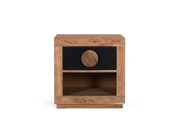 Table de chevet en bois d’acacia 50 cm style rustique contemporain