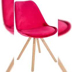 CLP Stuhl Sofia Samt rot/natura (rund)