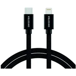 Swissten Textile Universal Quick Charge 3.1 USB-C to Lightning Data and Charging Cable 2m (2 m, USB 2.0), USB Kabel