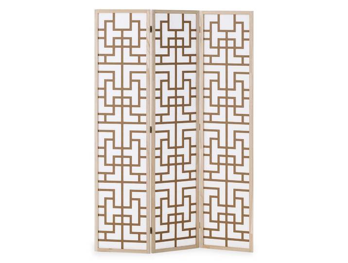 Homestyle4u Paravent 120/170 cm Natur Holz Shoji, Naturfarben, 120x170x2 cm, Wohnzimmer, Raumteiler, Paravents