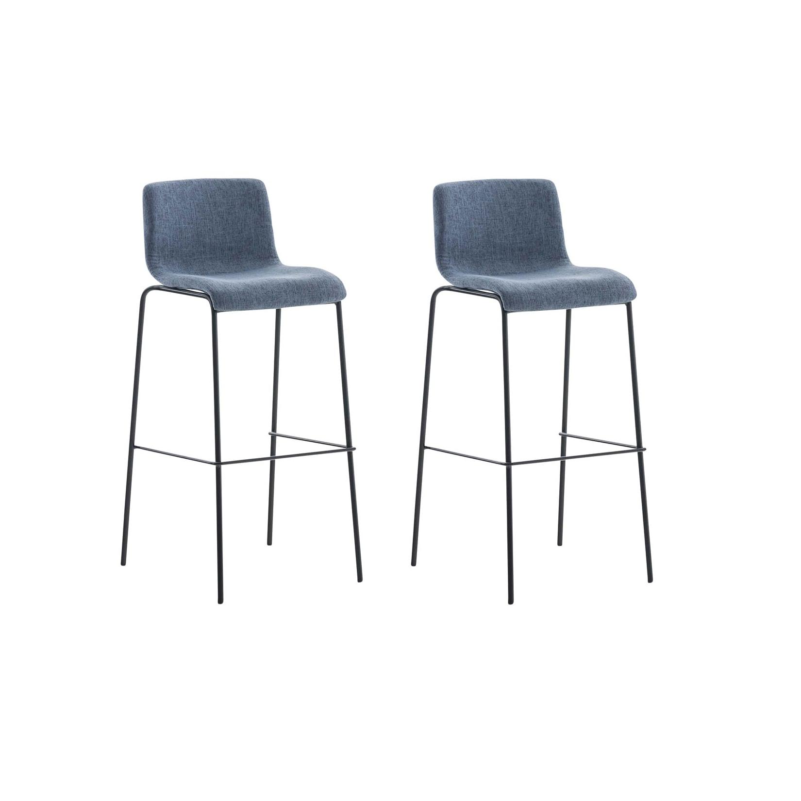 CLP Barhocker 2er Set mit Lehnen Hover, Barstühle stapelbar mit Stoffbezüge, Stapelstühle Metallgestelle bis 150 kg belastbar