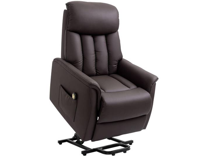 Redom Elektrischer Aufstehsessel mit Liegefunktion, Fußstütze 80/94/104 cm Braun, Kunststoff, 94x104x80 cm, Wohnzimmer, Sessel, Fernsehsessel