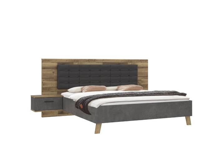 Bettanlage Rye I 3-teilig 180 x 200cm Schwarz/Grau