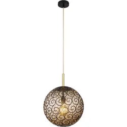 LED Hängeleuchte Esszimmerlampe Pendelleuchte Glas rauch gold Wohnzimmerleuchte, Metall, 7W 806lm warmweiß, DxH 35x120 cm