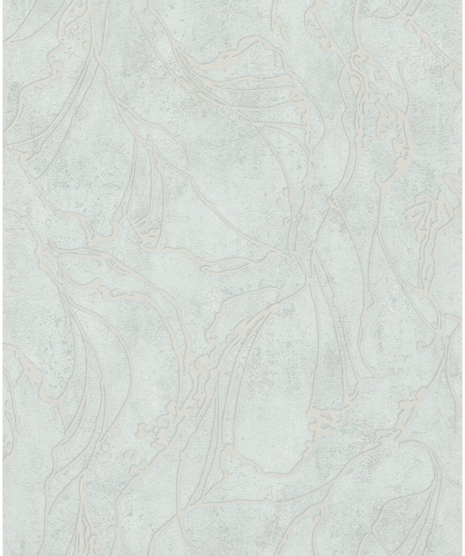 Metro Kavalier Graphic Swirls 10.05M X 53Cm Metallic Elements Wallpaper Roll Light Green