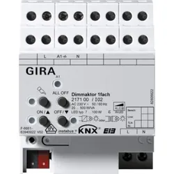 Gira Universal-Dimmaktor 1-fach, 500W KNX/EIB Reiheneinbaugerät, 217100