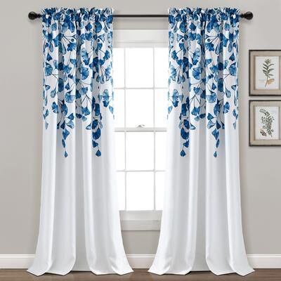 "Lush Decor Farmhouse Ginkgo Leaf Light Filtering Window Curtain Panel Single - 84"" x 52"""