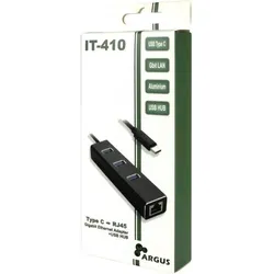 INTER-TECH Argus IT-410, RJ-45, USB-C 3.0