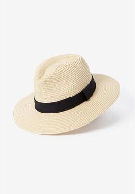 Women's Panama Straw Hat by Accessories For All in Natural Black (Size ONESZ)