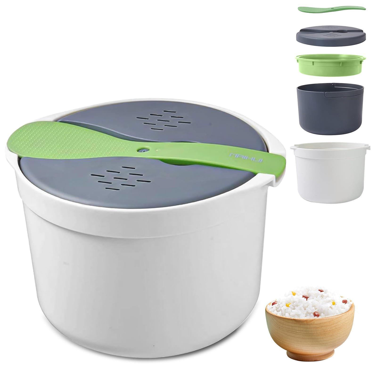 Magnetron-rijstkoker 2 l, Groen, PP, Vaatwasserbestendig
