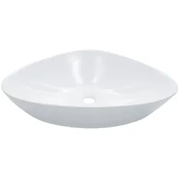 Helloshop26 - Aufsatzwaschbecken für Badezimmer Duschraum WC-Kabine 58,5 x 39 cm weiße Keramik 02_0002610