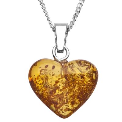 Kette mit Anhänger OSTSEE-SCHMUCK "Ostsee-Schmuck Kette mit Anhänger Herz 16 mm" Gr. 40, silber, Halsketten, Damen, 40cm, Silber 925 (Sterlingsilber), L: 40