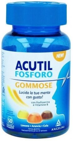 ANGELINI PHARMA ITALIA SpA Acutil Fosforo - Caramelle Gommose per la Concentrazione - 50 Pezzi