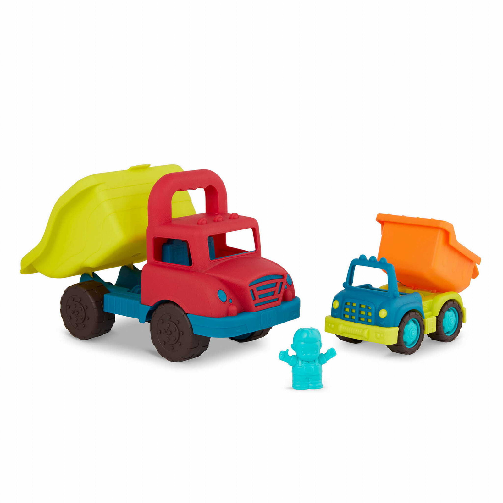 B. toys Grab-n-Go Vrachtwagen set met grote en mini kippertrucks