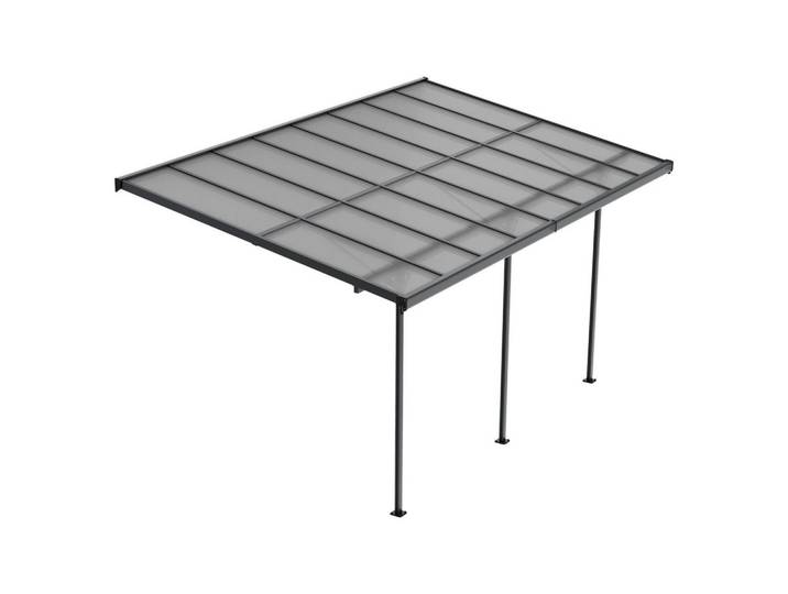 Juskys Terrassendach Borneo Aluminium 4,9x3m dunkelgrau, Dunkelgrau, Metall, 495x300x300 cm, Sonnenschutz, Pavillons