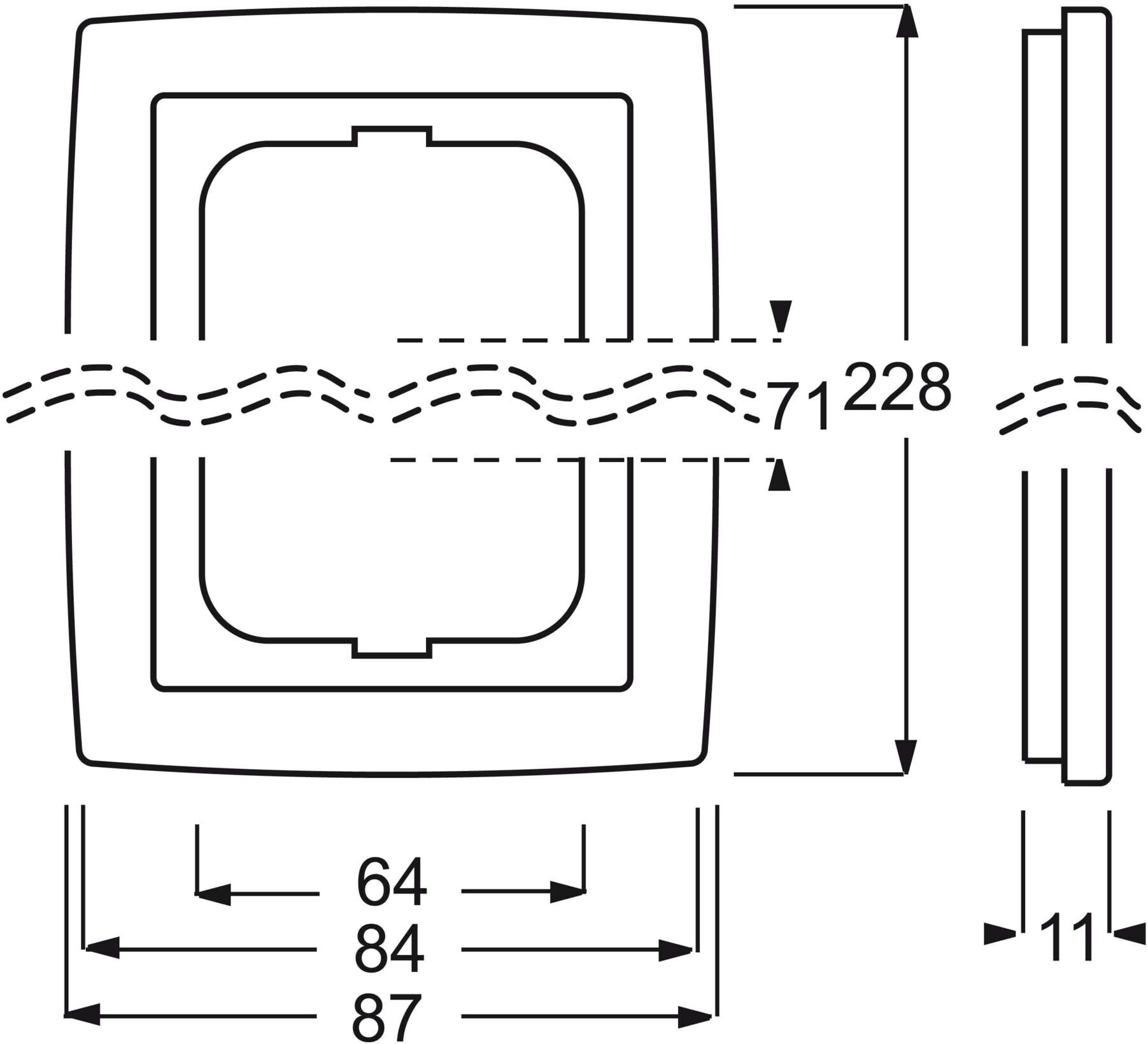 Busch-Jaeger Rahmen 3-fach schwarz matt, impuls 1723-775 (2CKA001754A4426)
